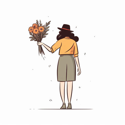 Goodbye clipart in the Minimalist style, on white background