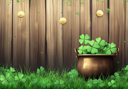 St. Patrick's Day banner with clover decoration