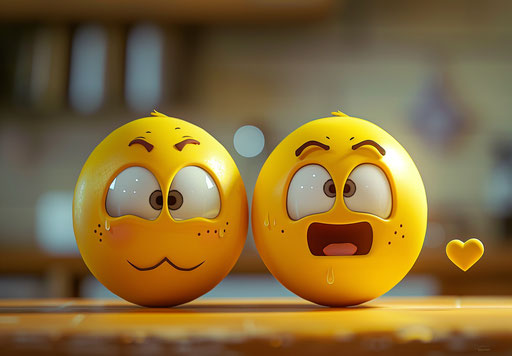 Loving emoticons in caffenol style, romantic gestures