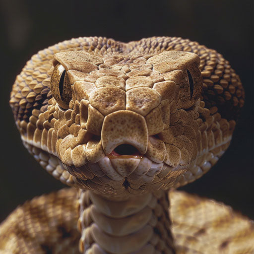 Snake with a curious and detailed look, in the style of Elke Vogelsang