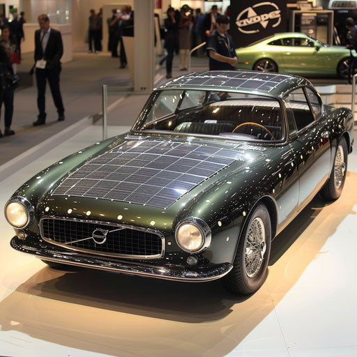 Eco-friendly car: 1966 Volvo P1800 with solar panels