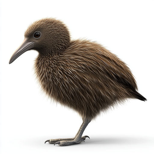 3D kiwi on white background in photorealistic style, isolated clipart