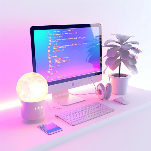 Coding clipart in a photo realistic style on white background