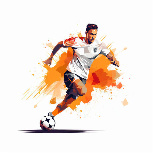 Soccer player in Minimalist style, on white background