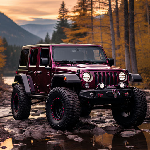 Classic Burgandy Jeep Wrangler