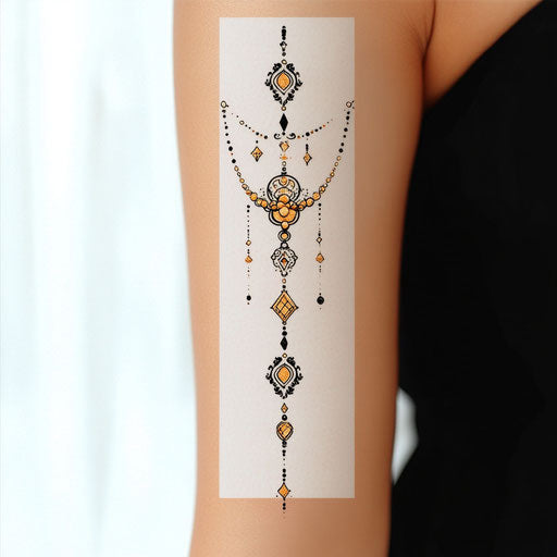 Arm tattoo sketch for women with delicate chain bracelet