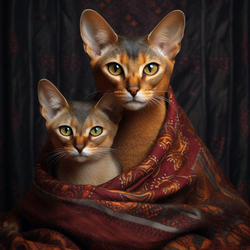 Two Abyssinian cats