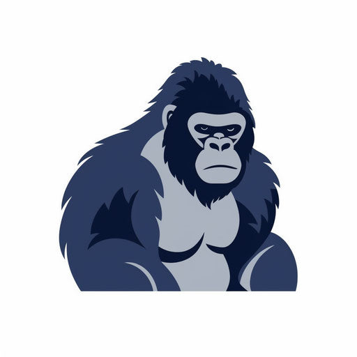 Gorilla illustration in Minimalist style, on white background