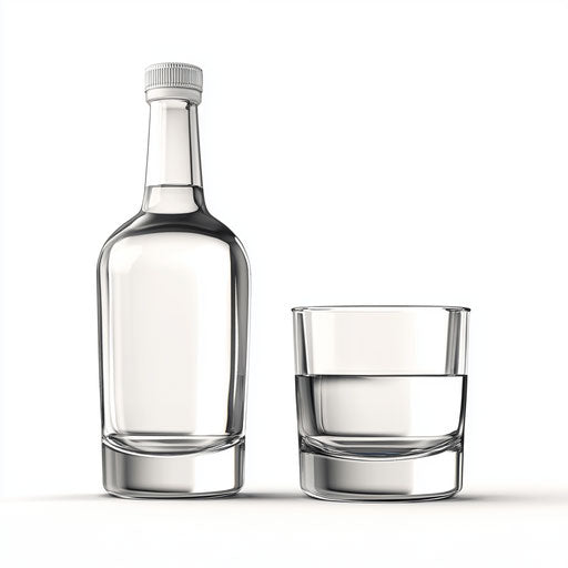 3D Vodka on flat white background, isolated clipart