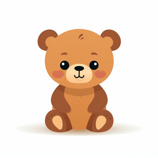 Minimalist style illustration of cute bear, on white background