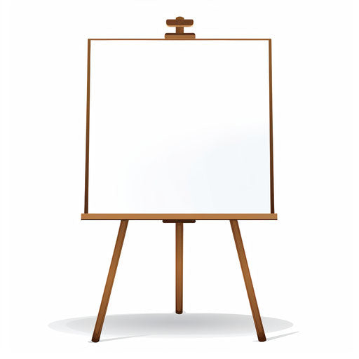 Minimalist white board clipart on white background