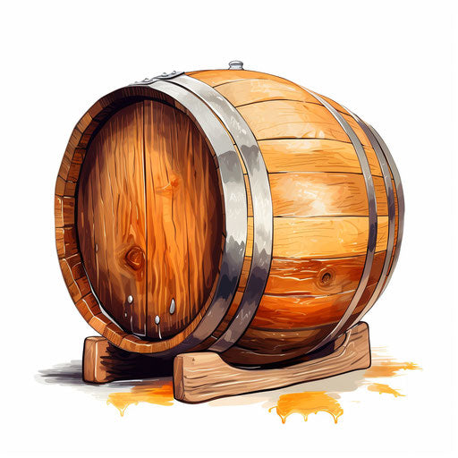 Barrel illustration in the style of Impressionistic Art