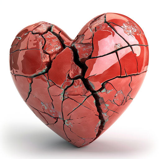 3D Broken Heart Isolated on White Illustration