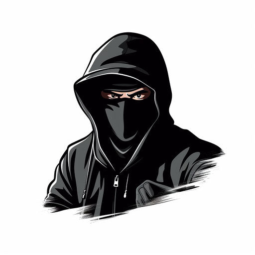 Thief in Minimalist style on white background