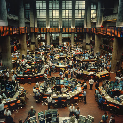 Bustling commodity market scene