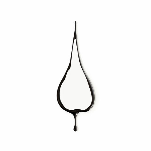 Minimalist style artwork of drip on white background