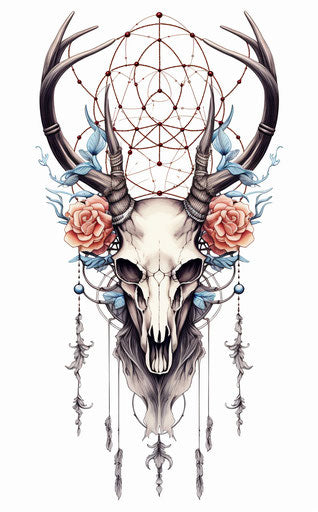 Dream catcher in fine line work style 47:76