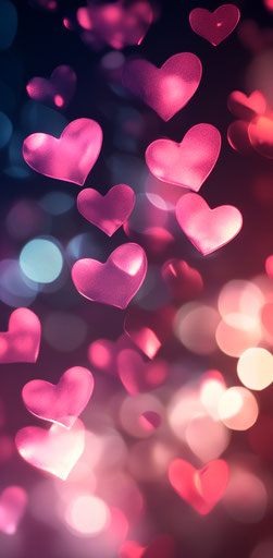 Heart-shaped bokeh lights for Valentine's Day
