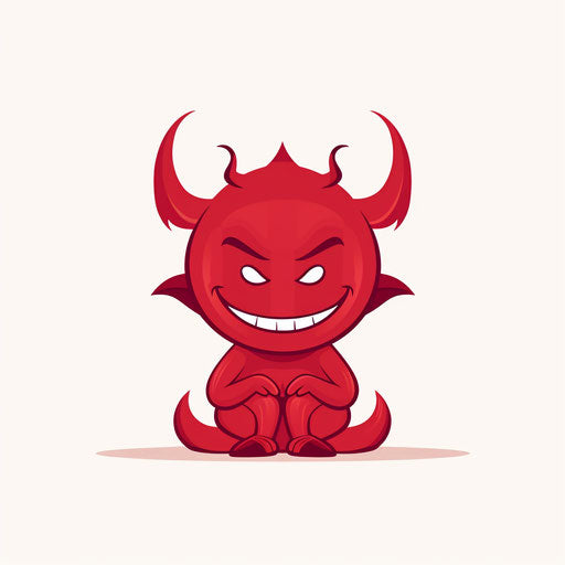 Devil in Minimalist style on white background