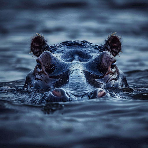 Hippo's eyes below water surface