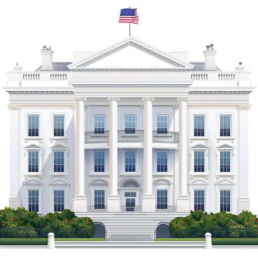 White house clipart on flat white background