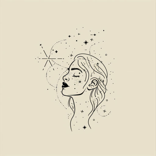 Contemporary flat sketch of the Aquarius constellation in a minimalist art style