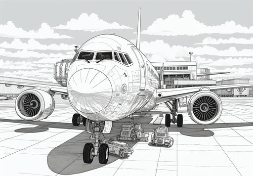 Airliner on Tarmac, Dynamic Balance in Loose Linework