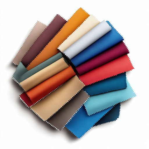 3D Fabric Swatches in photo realistic style with a flat white background, isolated clipart