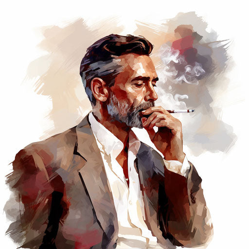 Smoking clipart in the style of Impressionistic Art