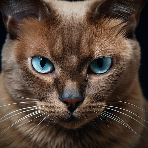 Burmese cat closeup of the face