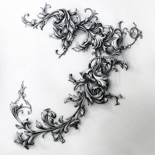 Dynamic Chain Tattoo Flash