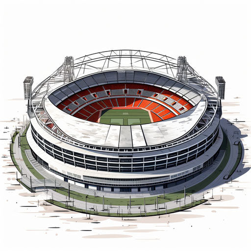 Stadium Illustration in the Style of Chiaroscuro Art