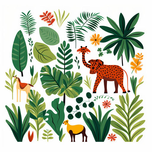 Jungle illustration in Minimalist style