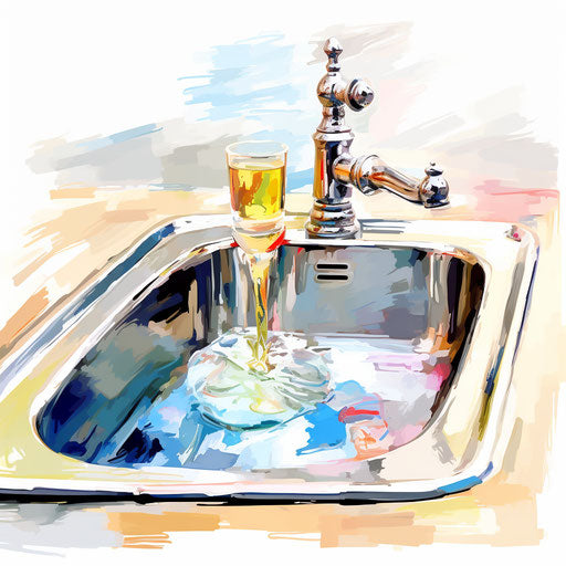 Sink clipart in the style of Impressionistic Art, on a white background
