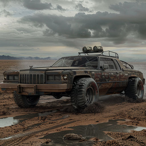 Armored Cadillac in a post-apocalyptic world