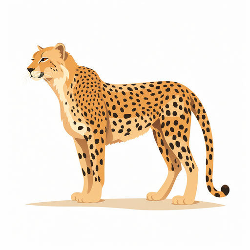 Minimalist cheetah illustration on white background