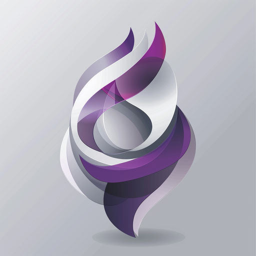 Top logo design with abstract shapes and clean design, showcasing a purple and grey palette