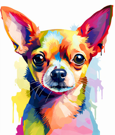 Colorful painted chihuahua dog icon