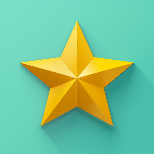 Yellow star on turquoise background with bold outlines