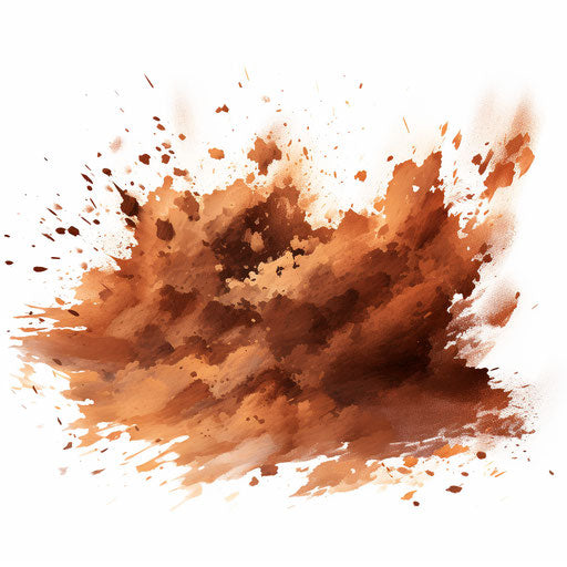 Illustration of dirt in the style of Impressionistic Art, on white background