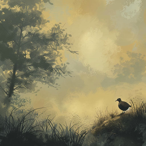 Quail bird in a tranquil morning scene