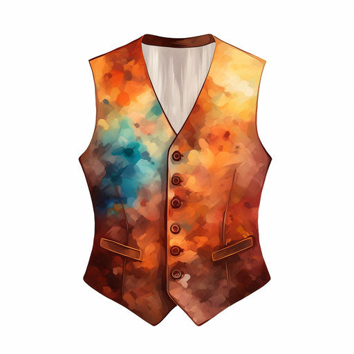 Vest illustration in the style of Impressionistic Art, on white background