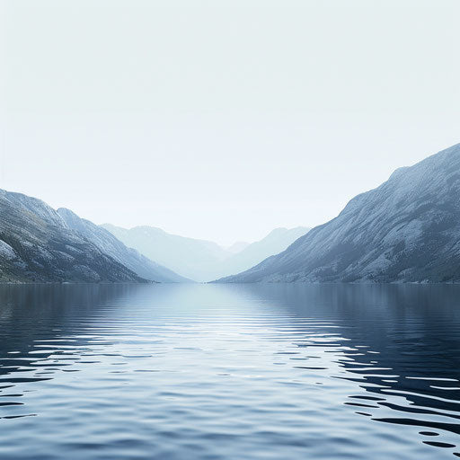 Realistic lake clipart on flat white background