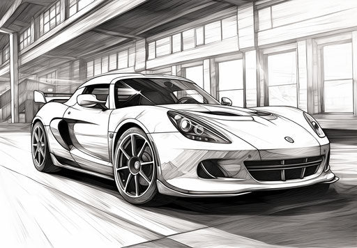 Black and white sports car, animal intensity