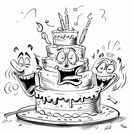 Creative Cake Drawing With Color Coloring for Homeschooling