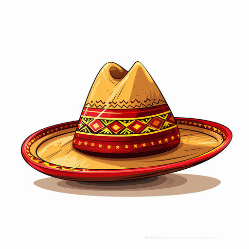 Minimalist style sombrero clipart on white
