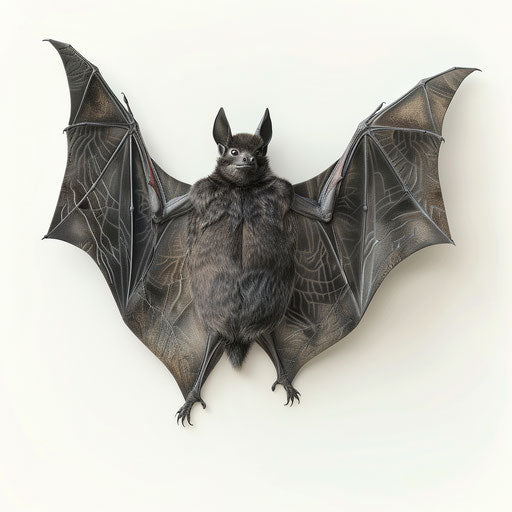 Photo realistic bat clipart on flat white background