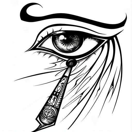 Single Eye of Horus in a bold tribal tattoo style