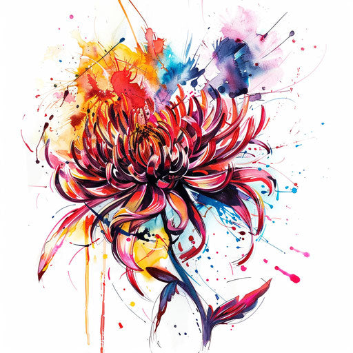 Expressionist tattoo artwork of a November birth flower