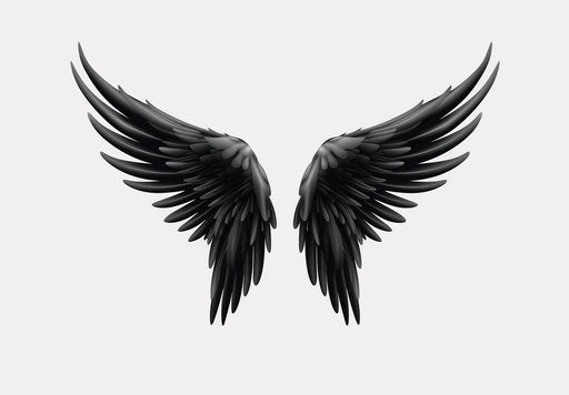 Vintage angel wings in free vector, black and white contrast
